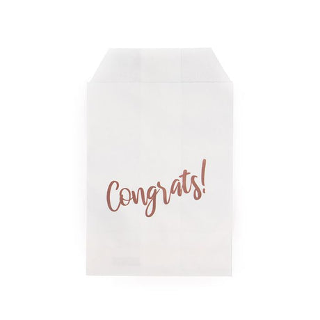 Paper Bags White with Rose Gold Congrats 76x127 mm 