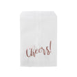 Paper Bags White with Rose Gold Cheers 127x203 mm 