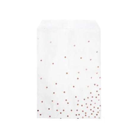 Paper Bags White with Rose Gold Dots 127x203 mm 