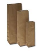 Öko Blockbodenbeutel aus Braunem Kraftpapier - fettdicht 60x33x170mm - 100 Stk
