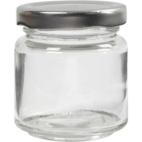 Storage Glass Jar, H: 6.5 cm, D: 5.7 cm, transparent, 12pcs 