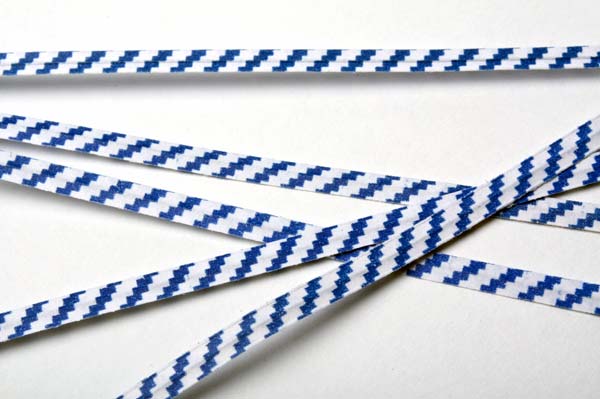 Tin Ties 10.2x0.4cm Paper White/Blue striped (1.000 pieces) [TT4WBS]