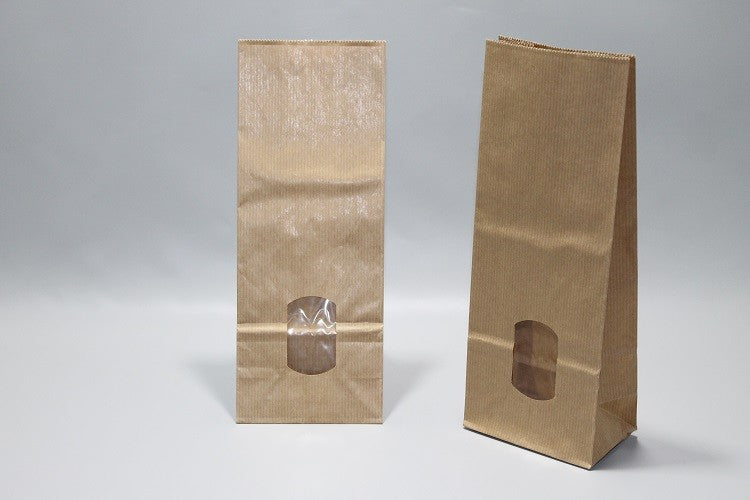 Blockbodenbeutel Kraftpapier Braun gefüttert 105x65x275mm | 500 Gramm - 100 Stk