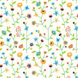 Wrapping paper of grass on a roll Flowers 30cm wide (1 pc.) [FP