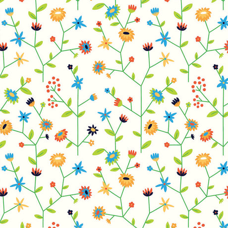 Wrapping paper of grass on a roll Flowers 30cm wide (1 pc.) [FP