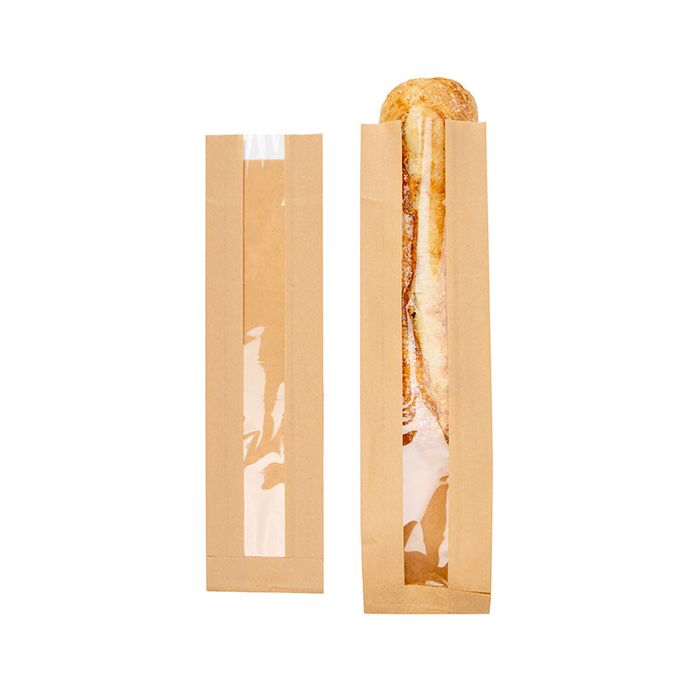 Klappenbeutel Kraftpapier 89x51x356 mm mit Seitenfalte - 100 Stk