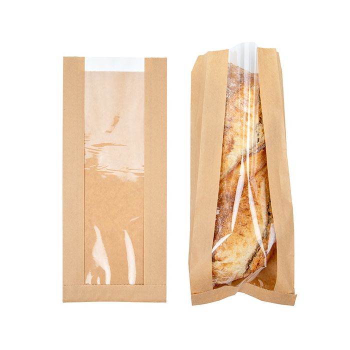 Klappenbeutel Kraftpapier 140x41x330 mm mit Seitenfalte - 100 Stk