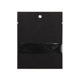 Klappenbeutel Kraftpapier Schwarz Umweltfreundlich 76x102 mm Verschließbar mit Fenster - 100 Stk