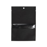 Klappenbeutel Kraftpapier-Schwarz Umweltfreundlich 102x152 mm Verschließbar mit Fenster - 100 Stk