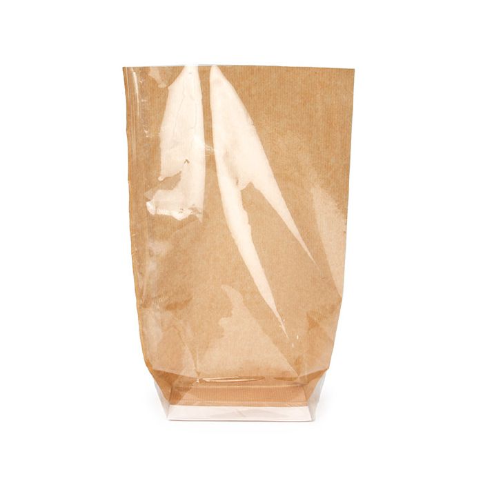 Blockbodenbeutel Kraftpapier Bopp 127x76x305mm - 100 Stk