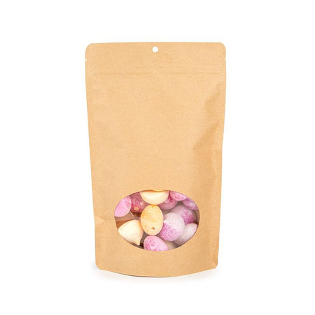 Stand Up Pouches Kraft Compostable 171x89x286 mm with oval Window 