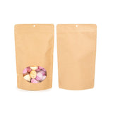 Öko Standbodenbeutel Kraftpapier/Bioplastik | Ovales Fenster | 171x89x286mm - 100 Stk