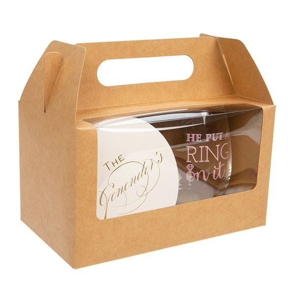 Pappschachteln mit Griffen Kraftpapier Braun 178x102x102mm - 25 Stk