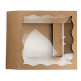 Kraft Papierschachtel mit Wellenrand Fenster 30,5x6,4x30,5cm - 25 Stück