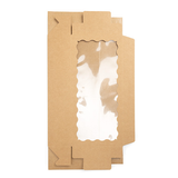 Kraft Papierschachtel mit Wellenrand Fenster 30x6,5x14cm - 25 Stück