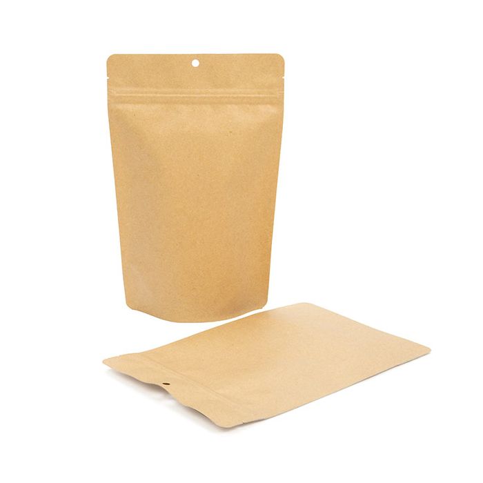 Standbodenbeutel Kraftpapier | 312 Gramm | mit Aufhängeloch | 14,9x8,9x23,2 cm- 100 Stk