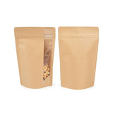 Standbodenbeutel Kraftpapier | Vertikales Fenster | 149x89x232mm - 100 Stk