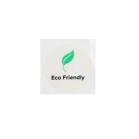 Stickers Round Eco Friendly (Clear w/ Green Leaf & Black Tekst) 25 mm 
