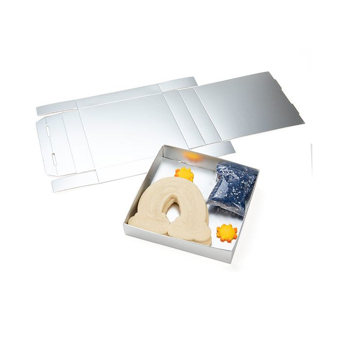 Silber Pappschachteln Boden 130x25x133mm - 25 Stk