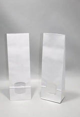 Block Bottom Bags Kraft White 105x65x330mm 80 g/m2 with 30my OPP Foil Window | 1kg 