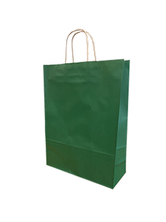 Paper Carry Bags Dk Green 320+120x410mm 