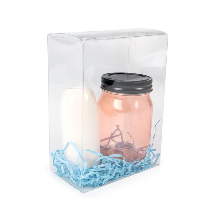 Recyceltes PET Kristallklare Schachtel 137x76x187mm | mit Pop & Lock Funktion - 25 Stk