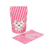 Standbodenbeutel Rosa mit Herz-Sichtfenster 130x79x206mm - 25 Stk