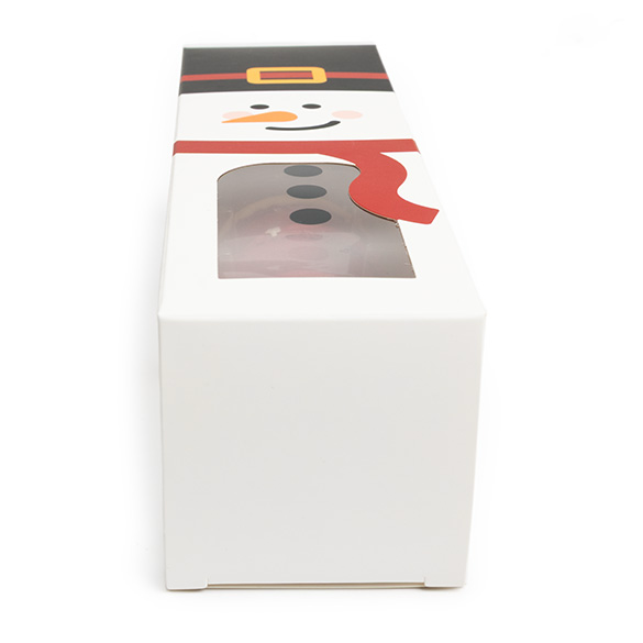Schneemann Papierschachtel mit Fenster 5,7x5,7x20,3cm - 25 Stück