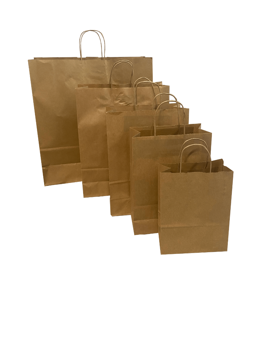 Papiertragetaschen Braun 260x120x350mm - 50 Stk