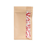 Druckverschlussbeutel Kraftpapier mit vertikalem Fenster 127x208mm - 100 Stk