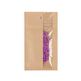 Druckverschlussbeutel Kraftpapier mit vertikalem Fenster 76x114mm - 100 Stk