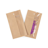 Druckverschlussbeutel Kraftpapier mit vertikalem Fenster 76x114mm - 100 Stk