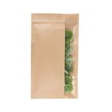 Druckverschlussbeutel Kraftpapier mit vertikalem Fenster 178x305mm - 100 Stk
