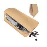 Standbodenbeutel Kraftpapier | Vertikales Fenster | 102x60x152mm - 100 Stk