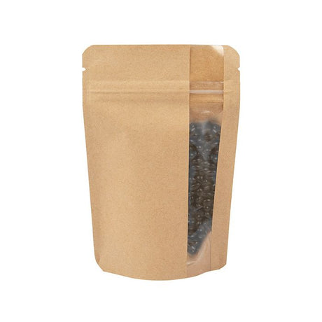 Stand Up Pouches Kraft | Vertical Window | 57 grams | 102 x60x152 mm 