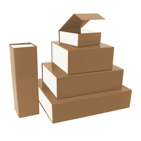 Magnet boxes 140x145x57mm Brown/white 