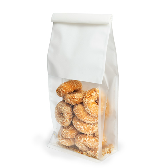 Blockbodenbeutel Weiß 12,7x7,6x30,5cm - 100 Stück