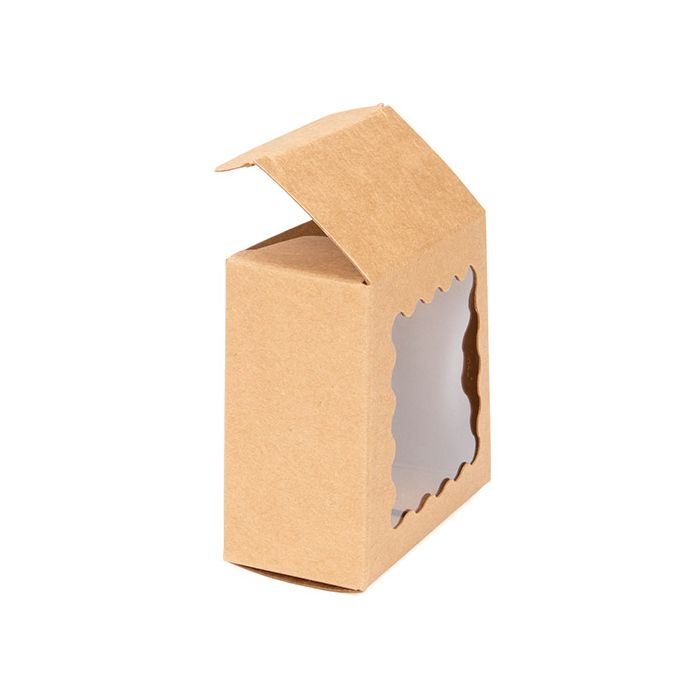 Kraft-Box mit gewölbtem Fenster 70x37x70 mm - 25 Stk