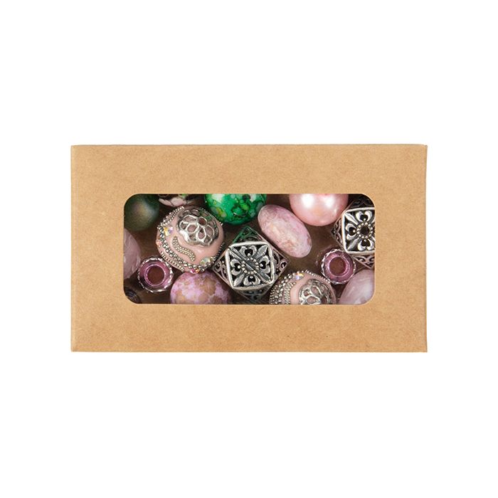 Kraft-Box mit Fenster 54x13x92 mm - 25 Stk