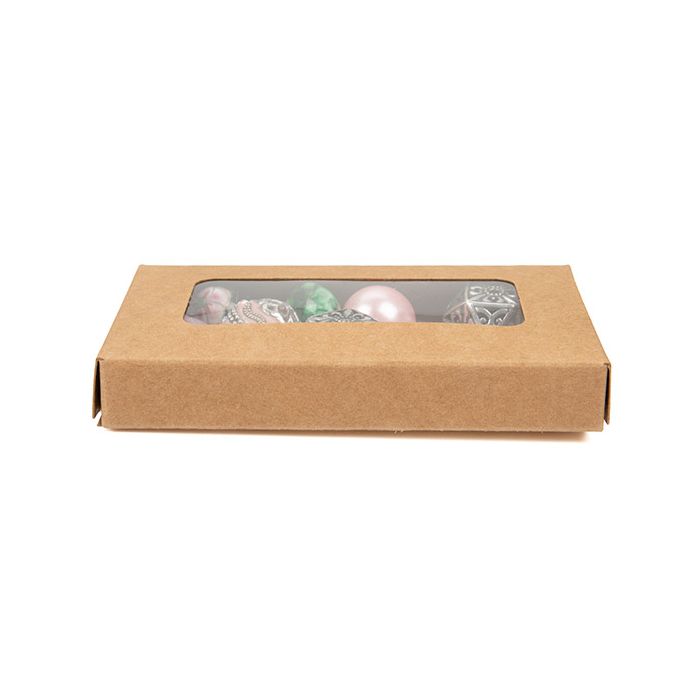 Kraft-Box mit Fenster 54x13x92 mm - 25 Stk