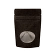Stand Up Pouches Kraft Black with oval Window 130x80x205mm | 113 grams 