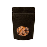 Standbodenbeutel Kraftpapier Schwarz 102x60x152mm | 57 Gramm mit rundem Fenster - 100 Stk