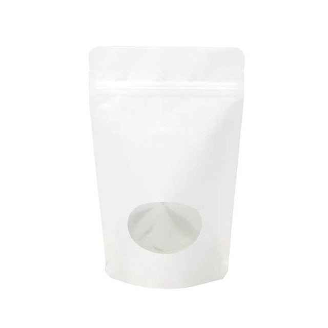 Stand Up Pouches Kraft White with oval Window 17x9x28.5cm 