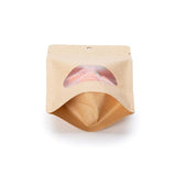 Standbodenbeutel Kraftpapier | 100x60x150mm | 57 Gramm mit rundem Fenster und mit Aufhängeloch - 100 Stk