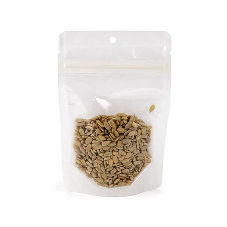 Eco Stand Up Pouches Rice Paper Transparent/White 102x60x152mm 