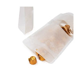 Öko Standbodenbeutel Reispapier weiß mit rechteckiges Fenster 130x79x206mm - 100 Stk