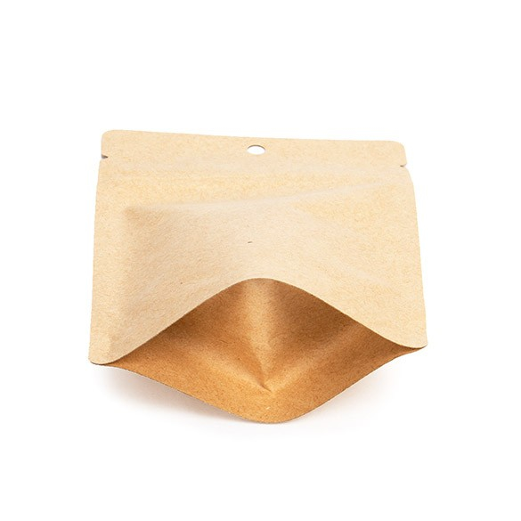 Standbodenbeutel Kraftpapier 102x60x152mm mit Aufhängeloch | 57 Gramm - 100 Stk