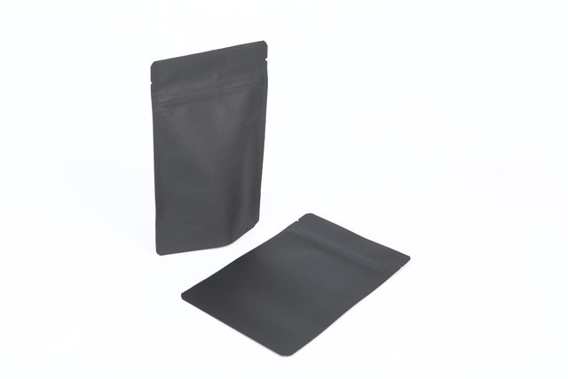 Eco Stand Up Pouches Black Kraft 130x80x205mm 