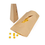 Standbodenbeutel Kraftpapier mit Lightning Bolt Fenster 130x79x206mm - 25 Stk
