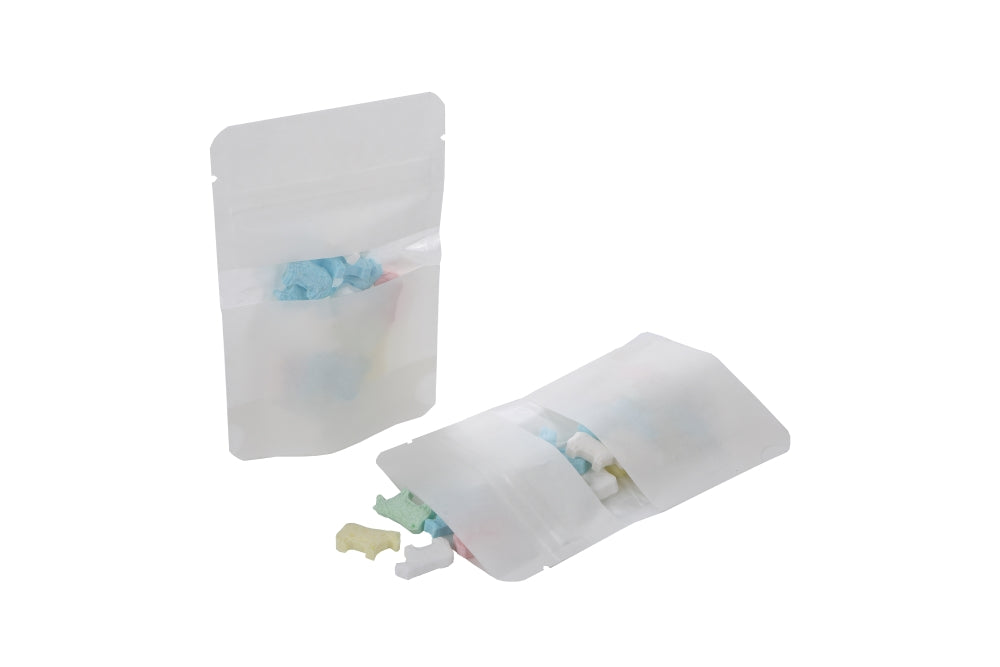 Standbodenbeutel weiß Kraftpapier | 28 Gramm | 8x5x13 cm - 100 Stk